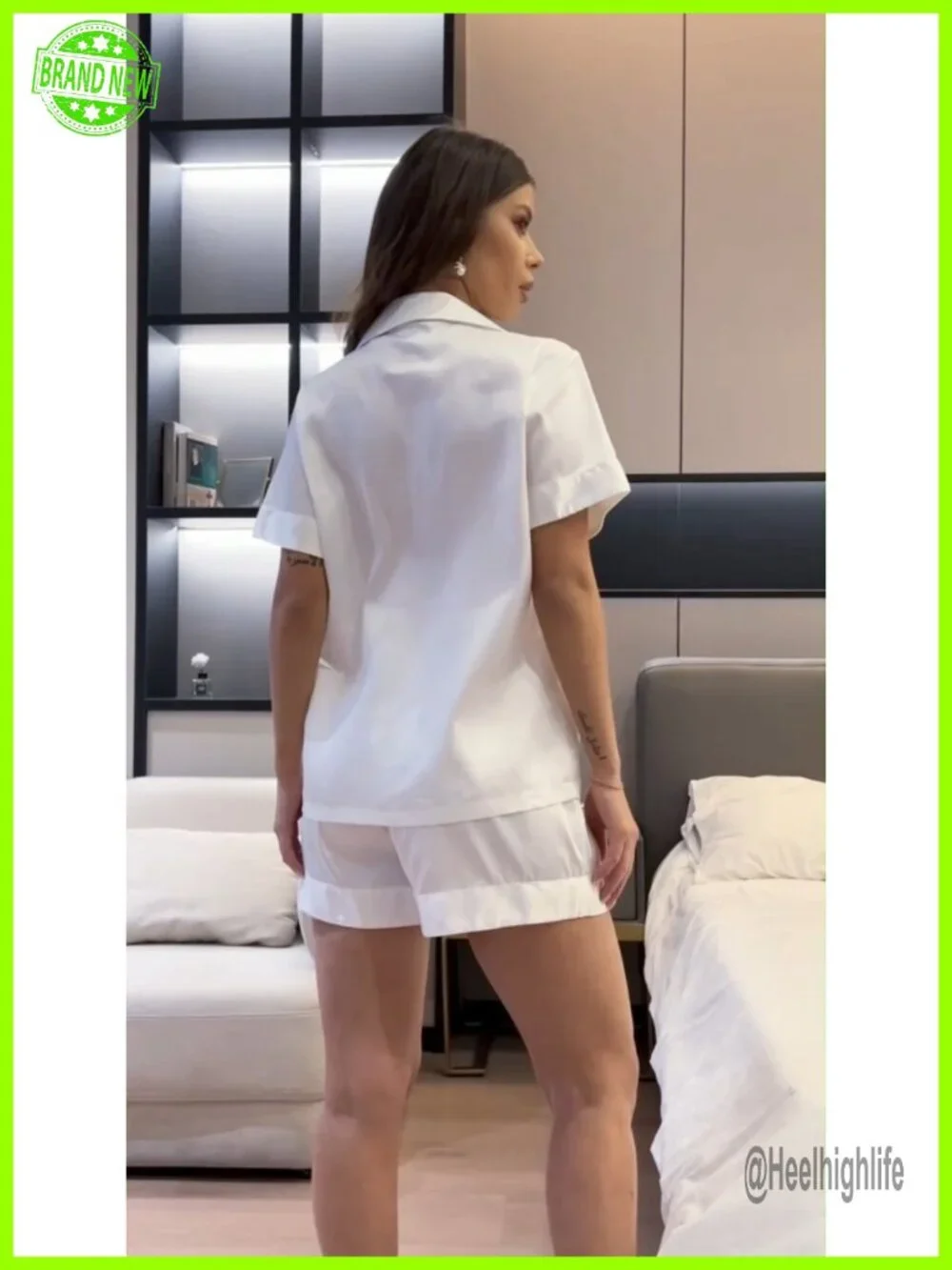 Women's Satin Pajama Set Short Sleeve Pjs Lounge Set